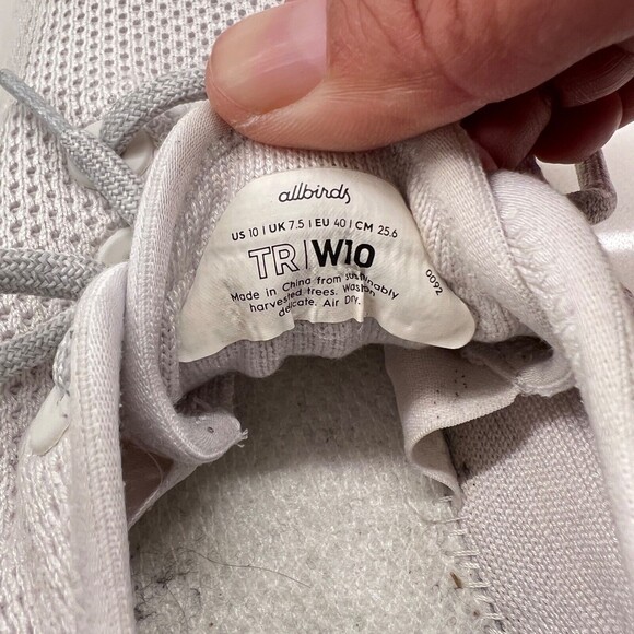 Allbirds White Tree Runners Women's Size 10 w/out Insoles - Picture 11 of 11